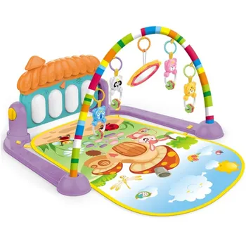 

Baby Activity Gym Kick and Play Piano Mat Center With Melodies Rattle Musical Toy Tummy Time Mat for Infants