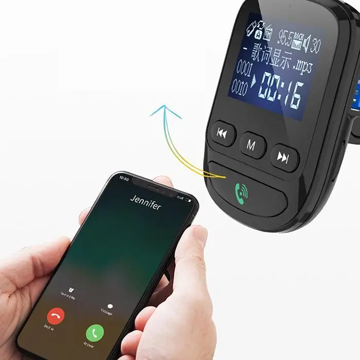Автомобильное зарядное устройство прикуриватель Bluetooth MP3 50g 12-24V черный передатчик USB 24 часа