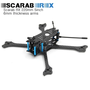 

Scarab RX 5 inch 220 220mm 6mm thickness arms Carbon Fiber Quadcopter Frame kit For FPV Racing Drone Upgrade Martian II