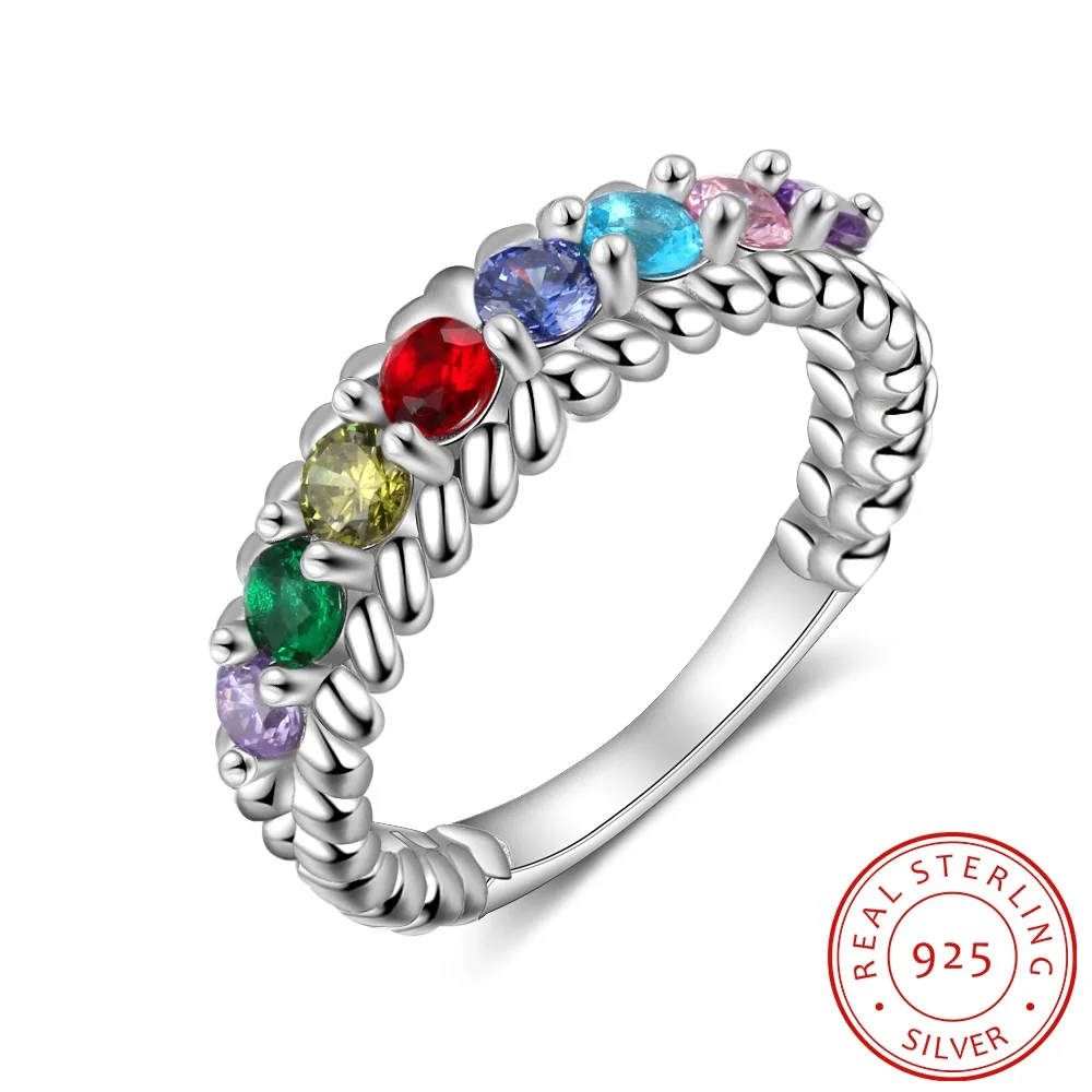 Personalized S925 Silver Mothers Rings 