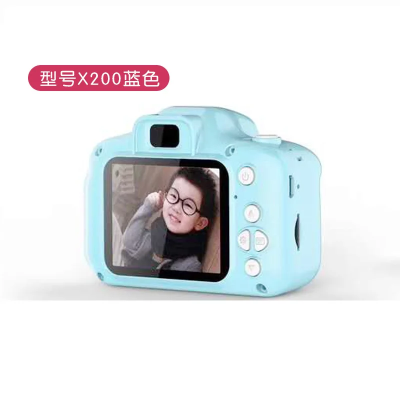blue without sd card 8 миллионов пикселей Цифровая камера для детей 2,0 inc. ips экран TF расширение карты с двумя объективами многоязычные развивающие игрушки - Цвет: blue without sd card