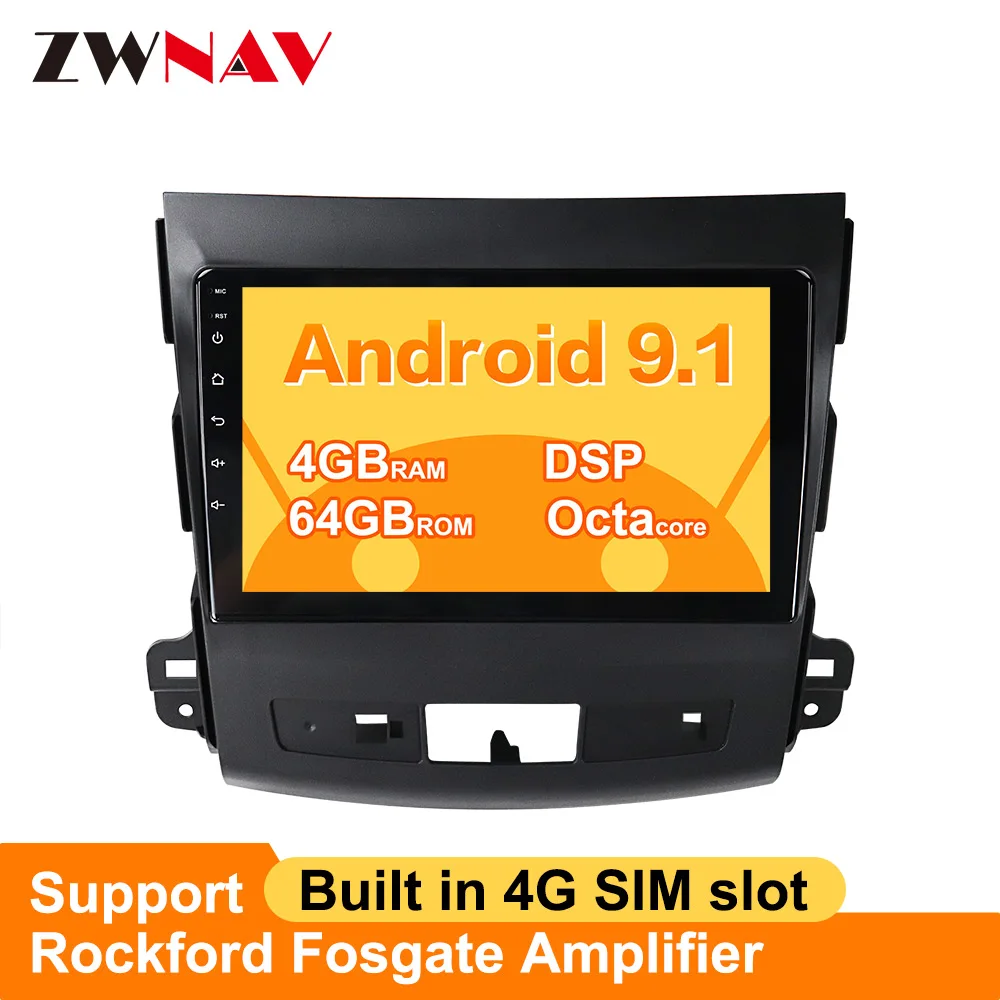 Android 9,1 8 ядерный PX6 4+ 64 ГБ с DSP Carplay автомобильный радиоприемник gps для Mitsubishi Outlander 2006-2012 Citroen C-Crosser peugeot 4007