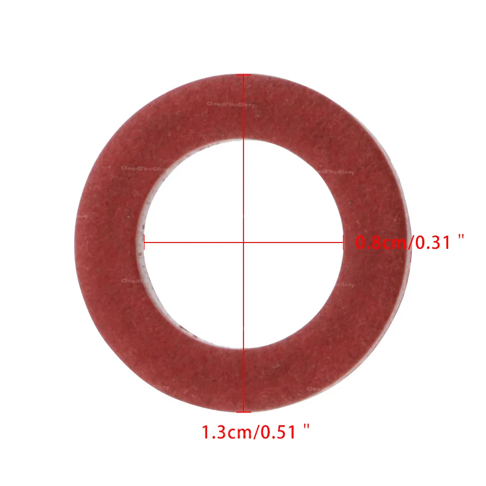 CloudFireGlory 90430-08020-00 90430-08003 10Pcs Lower Unit Oil Drain Screw Gasket Red Plastic For Yamaha 1984-