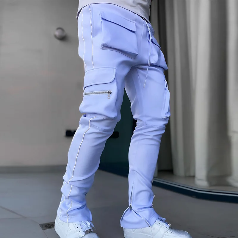 Summer Cargo Casual Pants Men's Hip Pop Joggers Reflective Multi-Pocket Trackpants Men's Running Jogging Pants Sports_viptrois.com