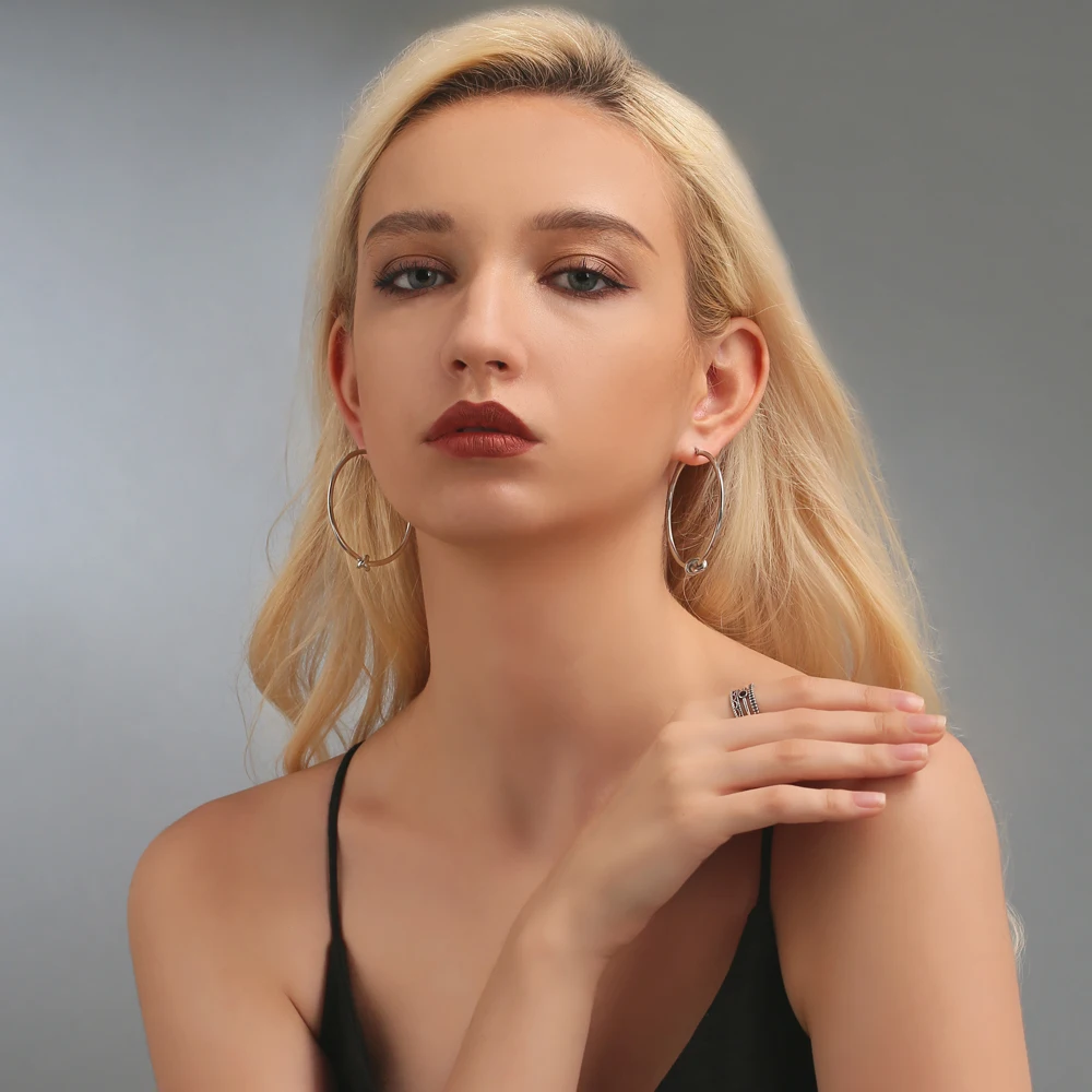 SUPERWEAR, серьги с узлом для женщин, нержавеющая сталь, серебро, желтый, золотой цвет, большие крученые серьги-кольца, панк, модные ювелирные изделия, подарки