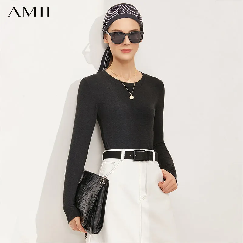 Женская футболка с длинным рукавом круглым вырезом | одежда