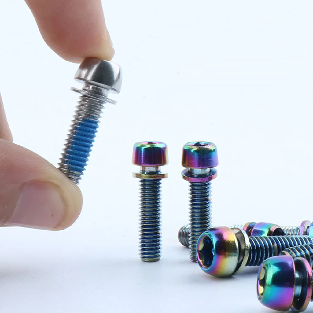 Pack 6 MTB Mountain Road Cycling Bike Bicycle Handlebar Stem Screw Bolts Replacement Parts Gear Accessories