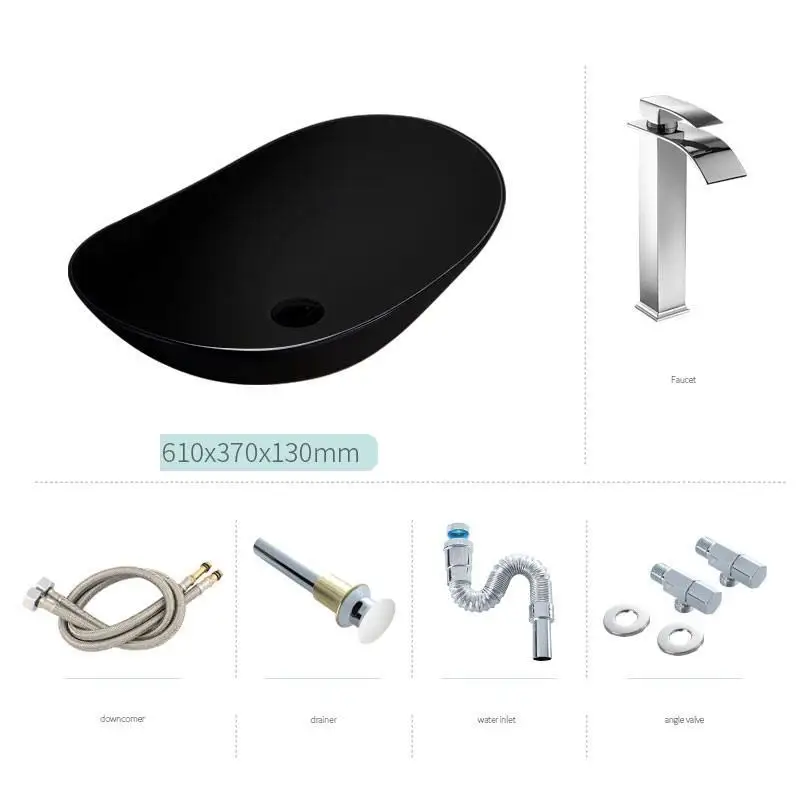 Version D Чаша Banyo Evier Mano Wastafel Black Fregadero Para Pia Salle De Bain Wasbak раковина для ванной Lavabo бассейна Куба Banheiro умывальник - Цвет: Version D