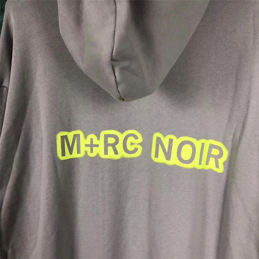 Толстовка для мужчин и женщин M+ RC толстовка с капюшоном Noir высокого качества 1:1 Хлопок M+ RC толстовки неоновый зеленый логотип печать пуловеры Vete мужские ts
