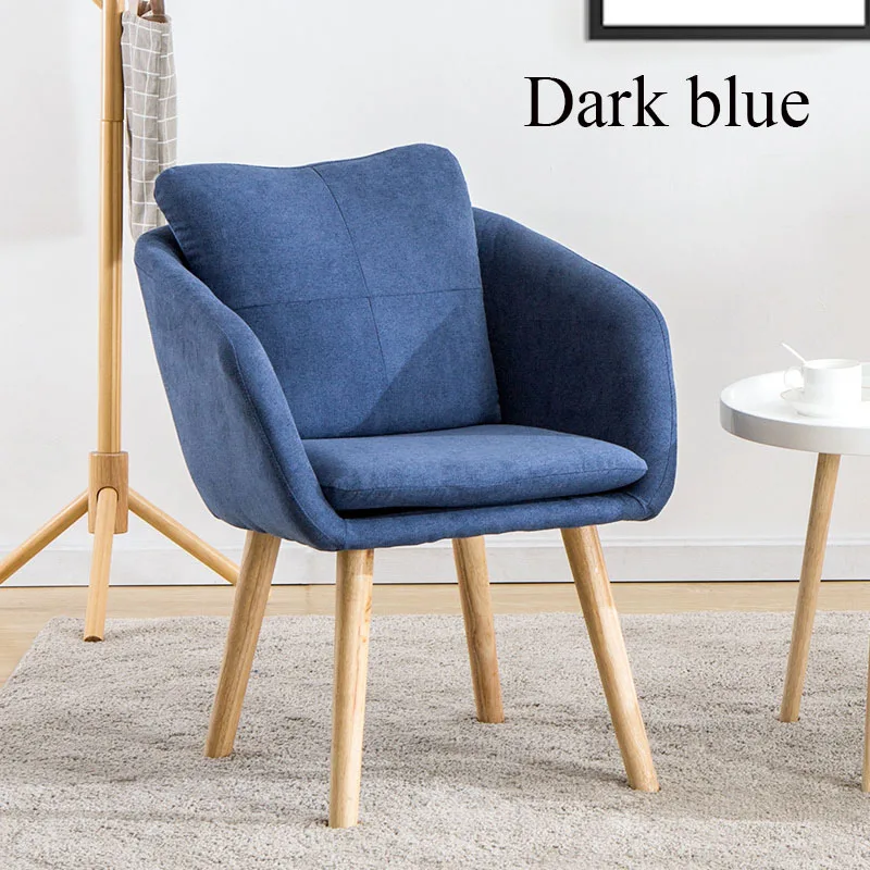Креативное Скандинавское офисное кресло для спальни, одноместный диван, ресторан со спинкой, обеденный стул, современный минималистичный домашний ленивый стул - Цвет: Dark blue