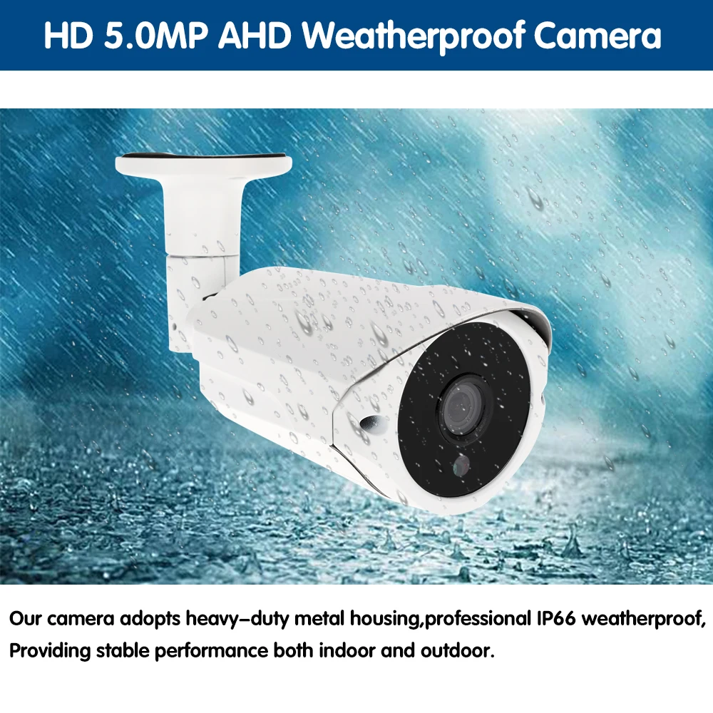 NINIVISION 5MP AHD Camera With SONY IMX335 H.265 Bullet Security Video Surveillance Camera 3.6mm Lens 6 array Infrared Led