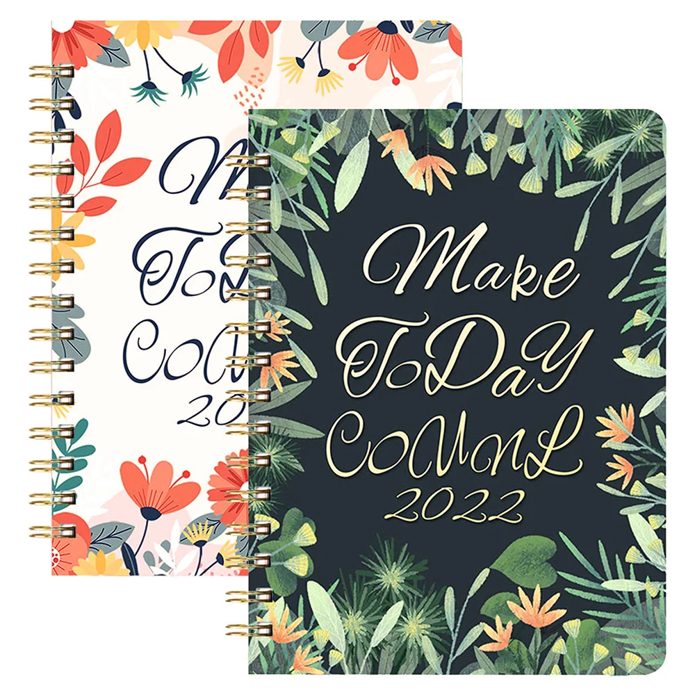2022 A5 Daily Weekly Planner Agenda Notebook with Habit Tracker Weekly Goals To Do List Spiral Binding Planner