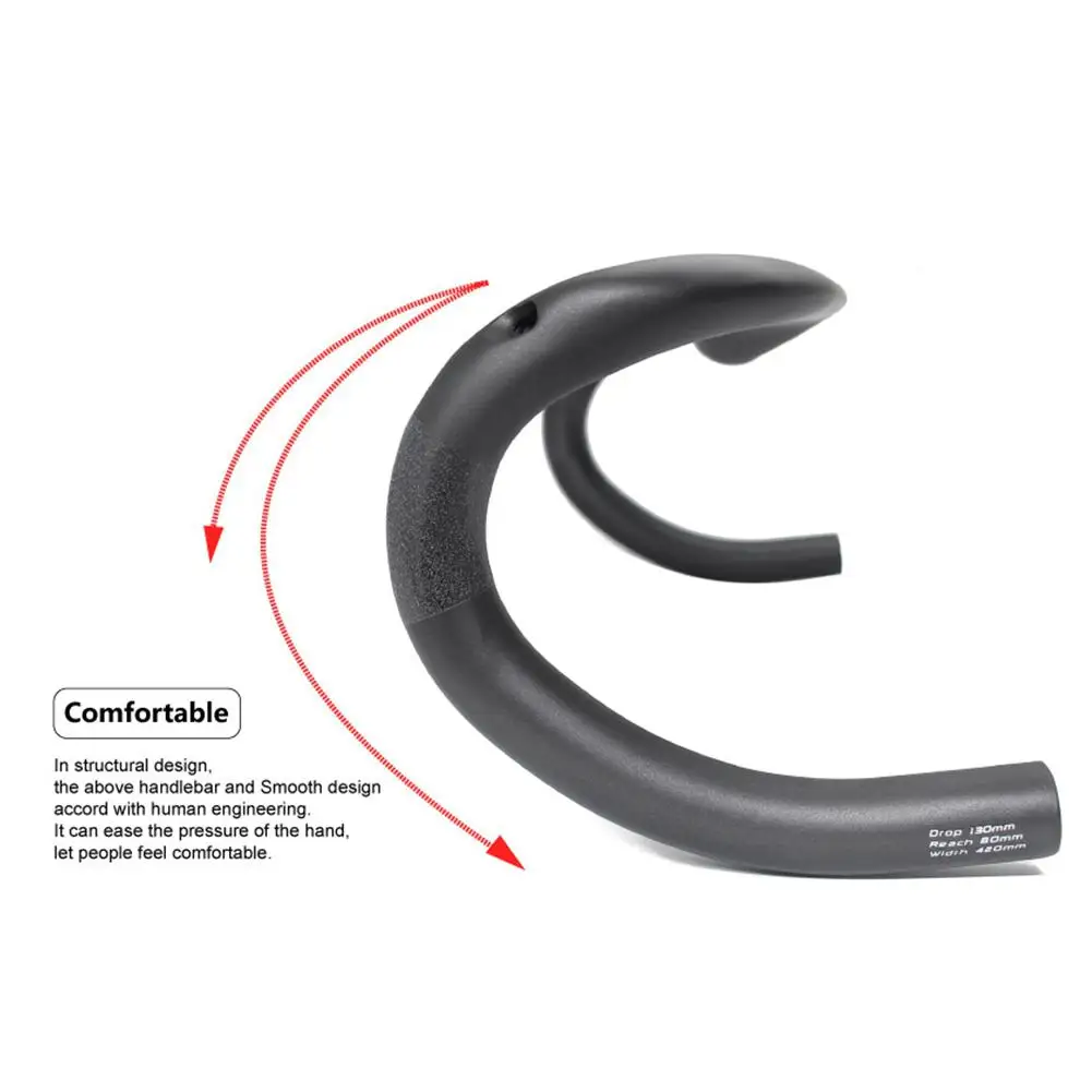 HiMISS 1pc Road Bike Handlebar Carbon Fiber Bike Handlebar of a Bicycle Carbon Breaking Wind Lightning Handlebar