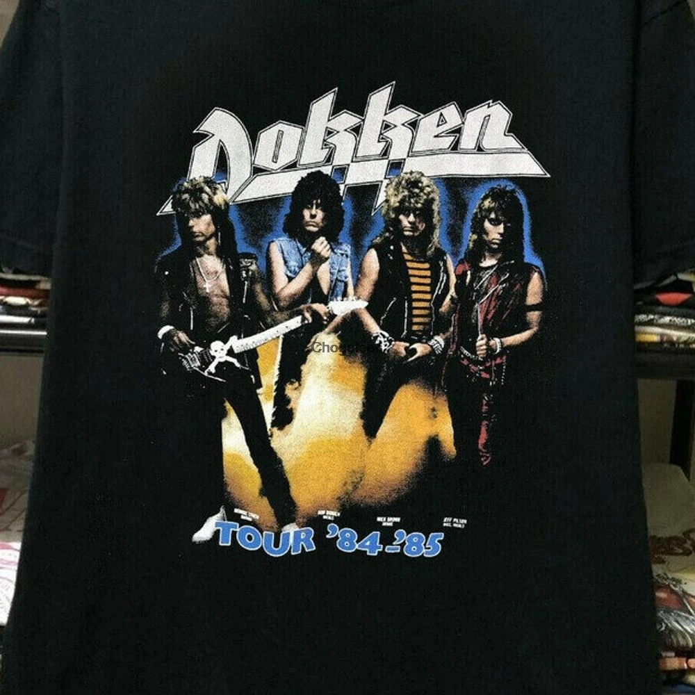 Dokken Tooth &amp Nail 1984 85 Tour концертная Черная Мужская футболка |