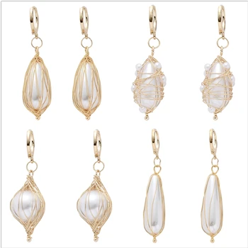 

Korean version of Dongdaemun pop pearl wire edging new five-pointed star geometry love plating gold really faded ladies earrings