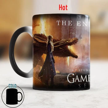 

Daenerys Targaryen Fire and Blood VS The White Walkers 11oz Ceramic Color Changing Coffee Tea Cup Mug