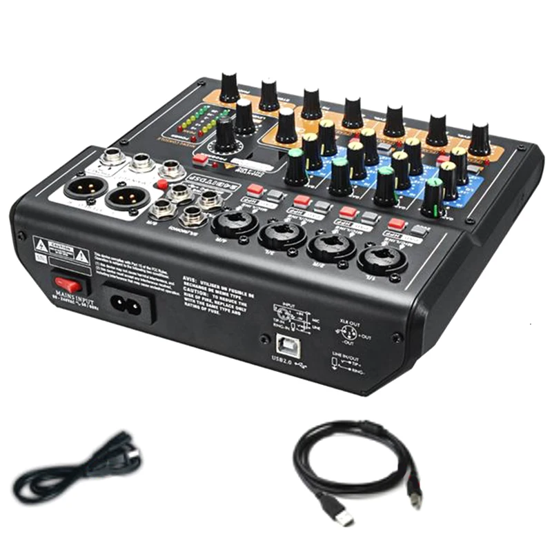 Профессиональный 8 каналов аудио микшерный пульт Мини USB цифровой DJ микшер с PAD переключатели DSP эффект для караоке PC встречи(US Pl