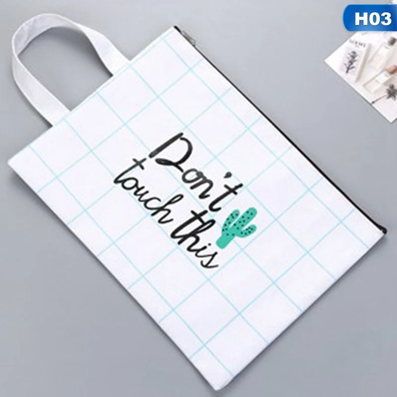 Design 3 1 шт. Модная Сумка для документов из ткани «кактус» формата А4 32*23,5 см, товары для хранения файлов, школьные канцелярские принадлежности на молнии - Цвет: Design 3