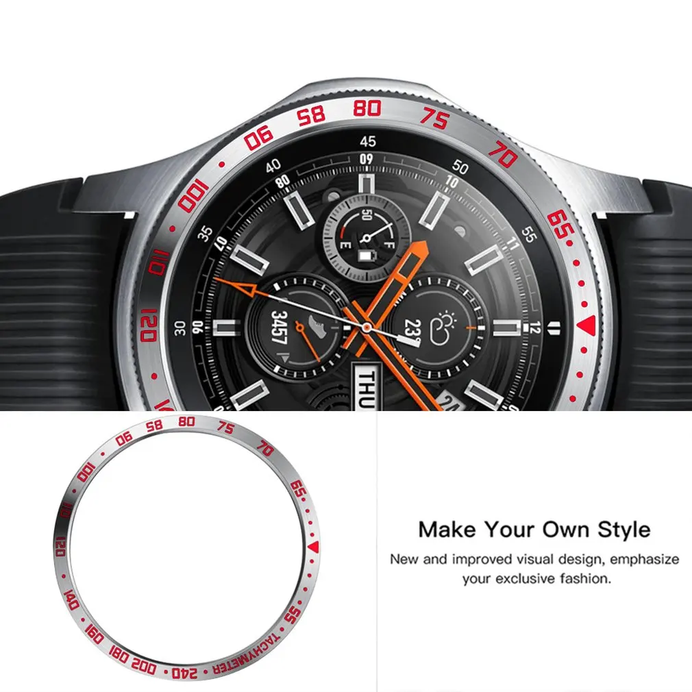 

Replacement Smart Watch Accessories For Samsung Galaxy Watch 42MM/46MM Ring Adhesive Cover Anti Scratch Metal