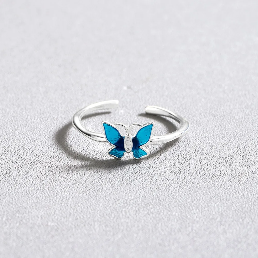 CHENGXUN нежная голубая бабочка кольца для женщин женские кольца на палец открытие дизайн Femme Bijoux Bague элегантный стиль подарок