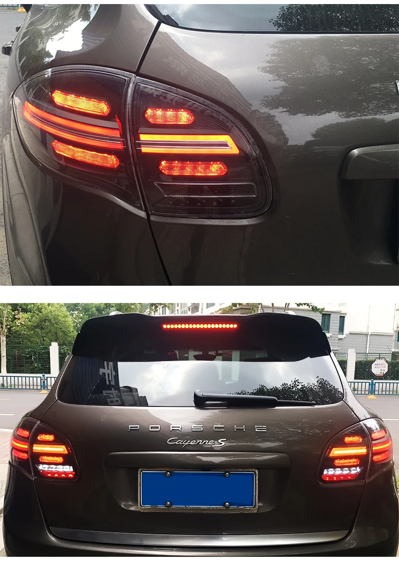 Автомобильный Стильный чехол для Porsche Cayenne S задние фонари 2011- задние фонари все светодиодный задний фонарь Cayenne задний фонарь динамический сигнал поворота