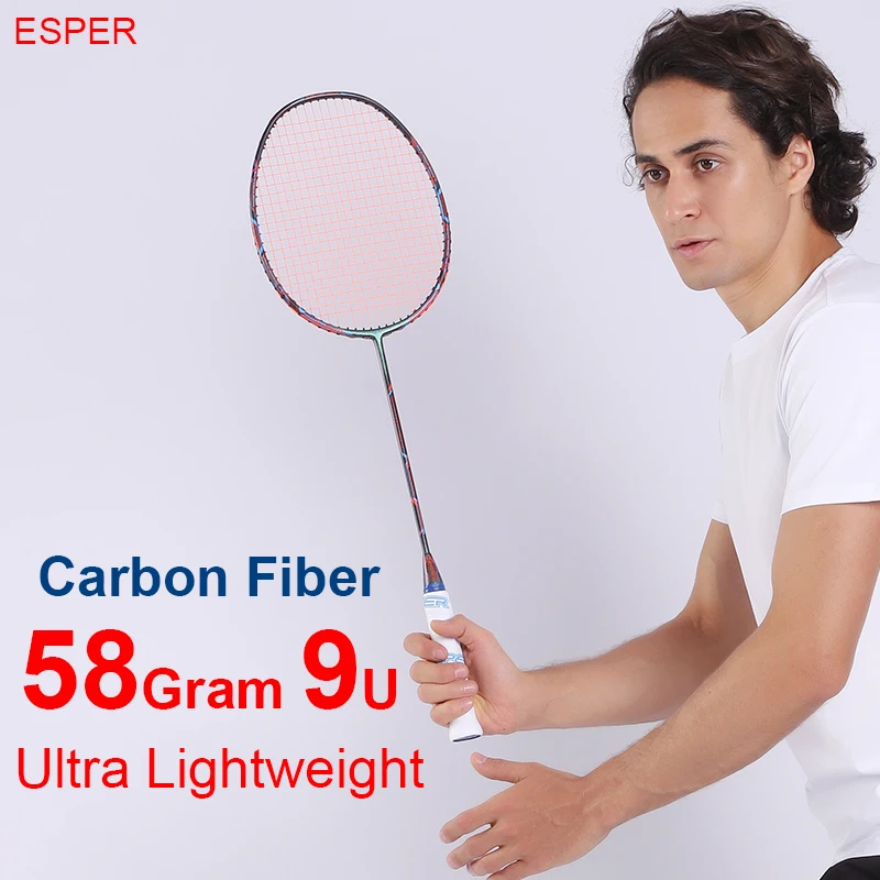 Esper 58gram 9u Carbon Fiber Badminton Racket Professional Super