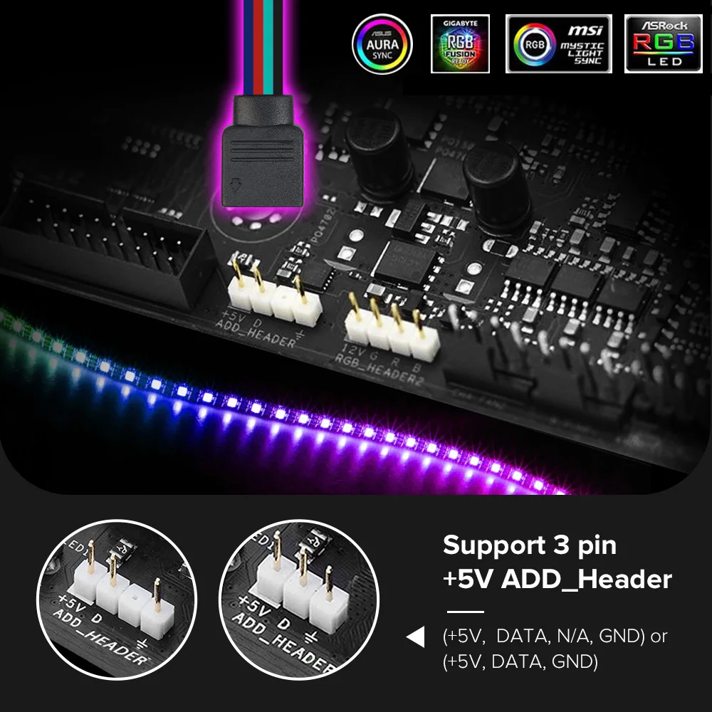 Computer Addressable Led Lights Pc Msi Asus Rgb2.0 Aura Sync Aorus 3