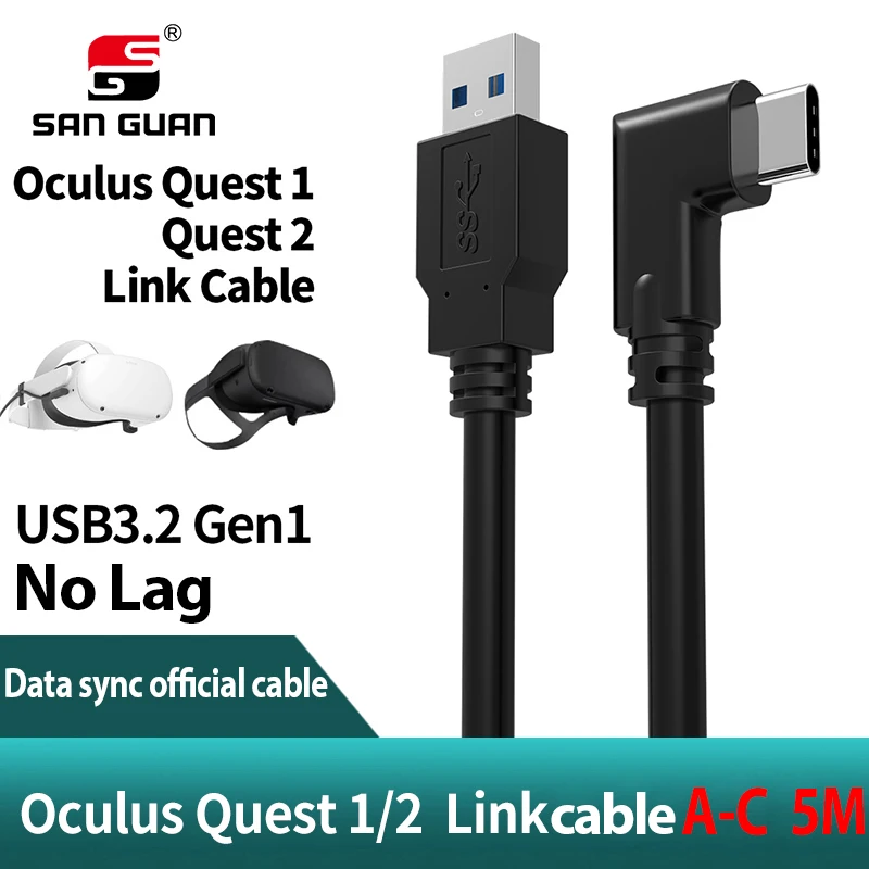 Oculus Quest2 Link 5m Vr Oculus Rift Cable Usb C 3.0 To Usb 3.1 Data