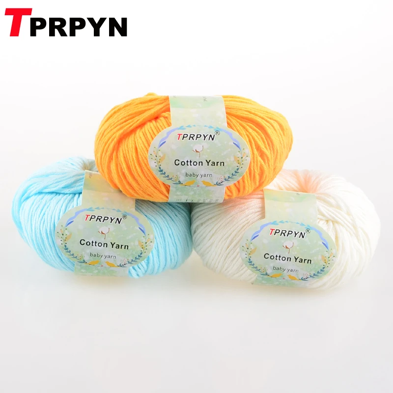 TPRPYN 1 шт. = 50 г 100% хлопчатобумажная пряжа для вязания крючком ручная вязка