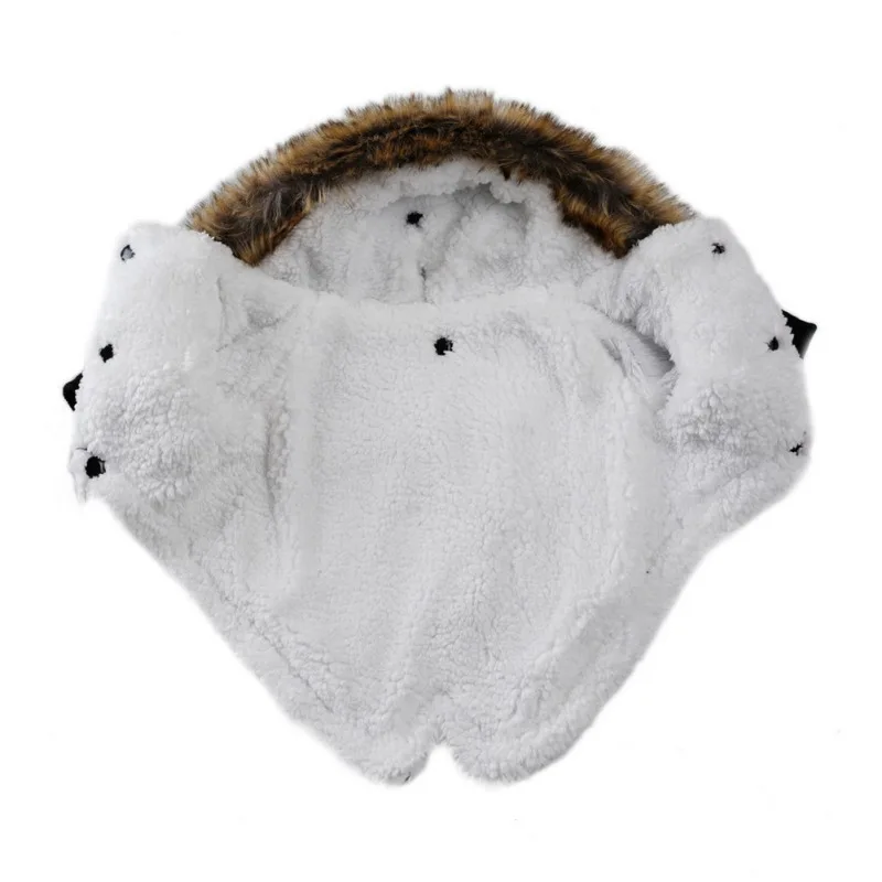 Dog Autumn/Winter Clothes Pet Hoodie Two-Legged Plush Jacket Warm Coat With Traction Rope Reflective Striped Coat