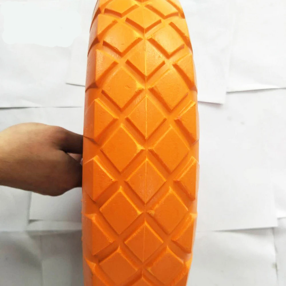 

16" Flat Wheel Trolley Tyre Solid Foam 5/8 Station Wagon Portable Yellow Car PU Solid Foaming Wheel