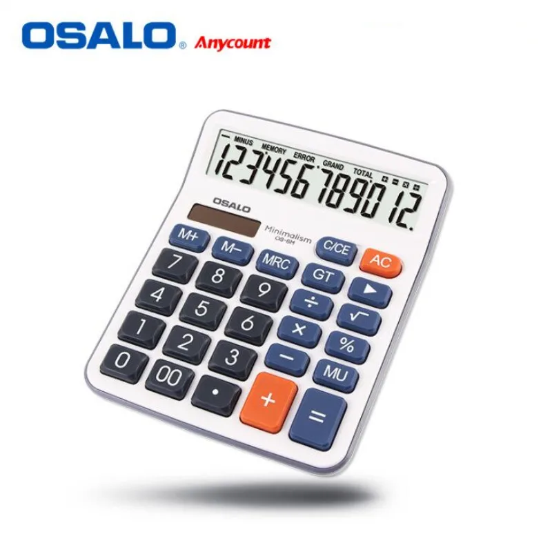 New OS 6M Medium sized desktop OSALO 12 bit solar dual power calculator for office home 1