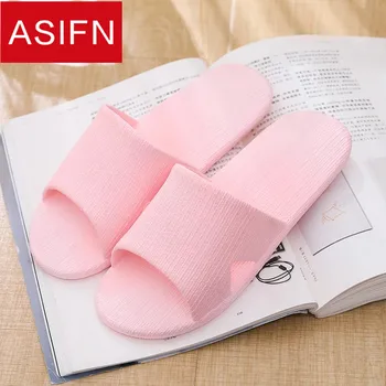 

ASIFN Women Summer Bathroom Slippers House Non-slip Male Couple Non-slip Home Soft Bottom Light Flip Flops Zapatos De Mujer