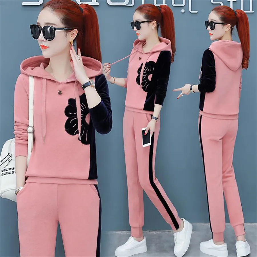women tracksuits 2 piece set plus size large pant suits and top outfits