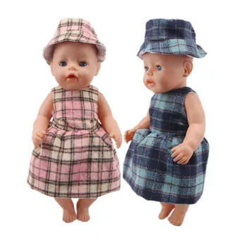 

Two-piece Doll Clothes. 1set=dress+hat. For 43cm Reborn Baby Dolls And 18-inch American Dolls, Christmas Gifts For Children