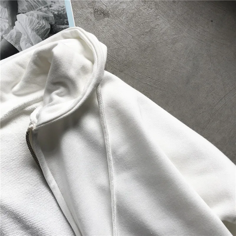 Новые весенне-осенние повседневные свободные хлопковые weatshirts женские Универсальные однотонные пальто с капюшоном толстовки с длинными рукавами на шнурке Colthing M750