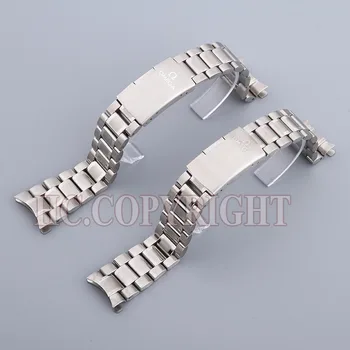 

For 007 20mm 22mm Solid Stainless Steel Replacement Watch Band Watch Strap Metal Bracelet Clasp Silver