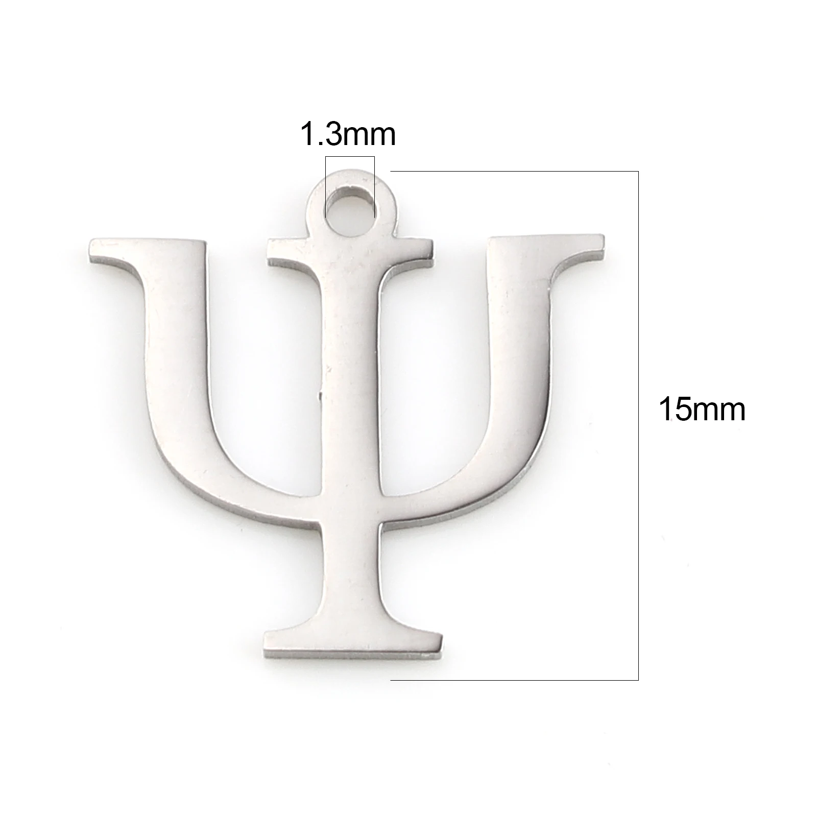 Fashion 304 Stainless Steel Charms Silver Color Greek Alphabet Pendants for Women Necklace Earring Jewelry Accessories Gifts