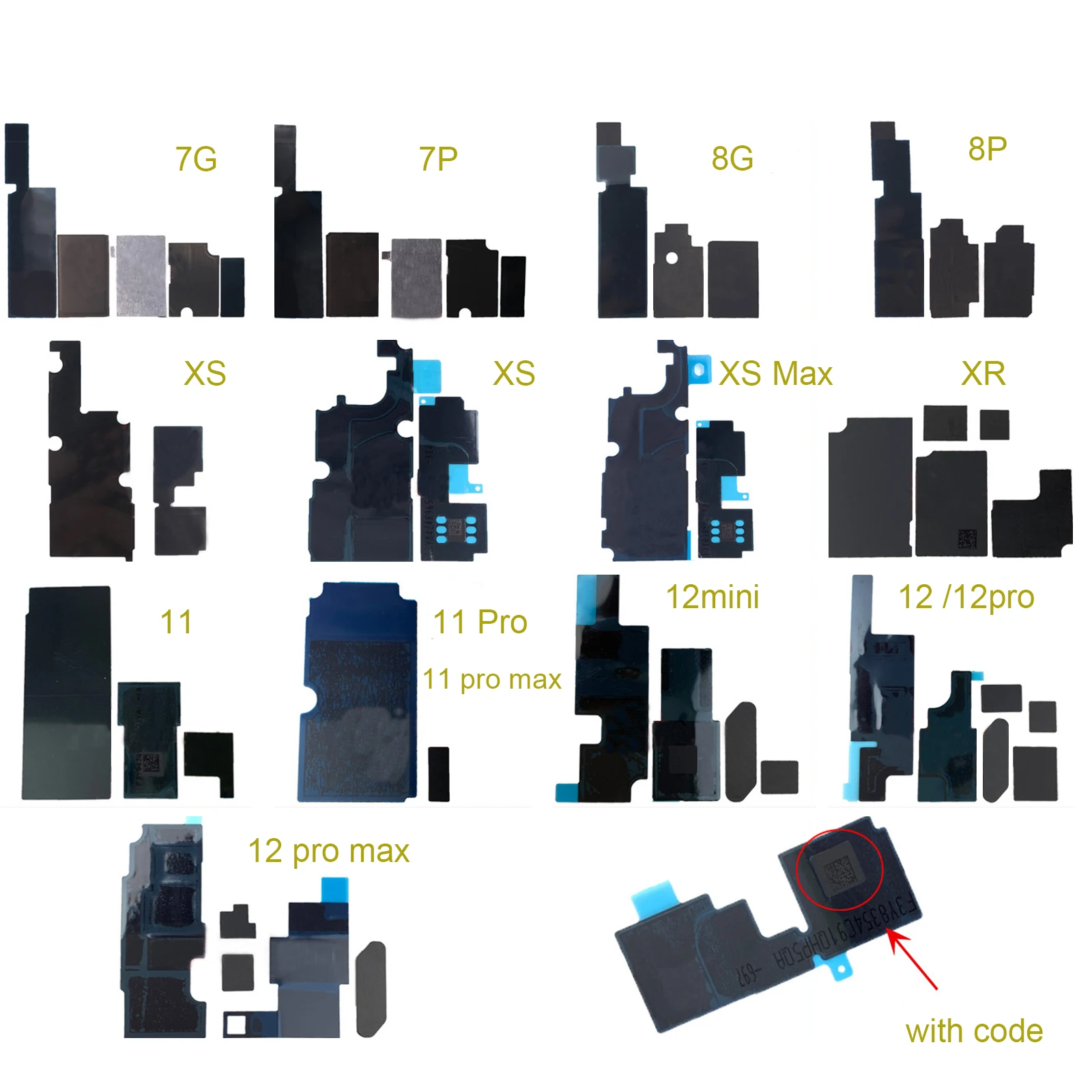 10 комплектов наклеек для радиатора iPhone 7 6 6S 8 Plus 11 12 pro X XS Max XR Антистатическая