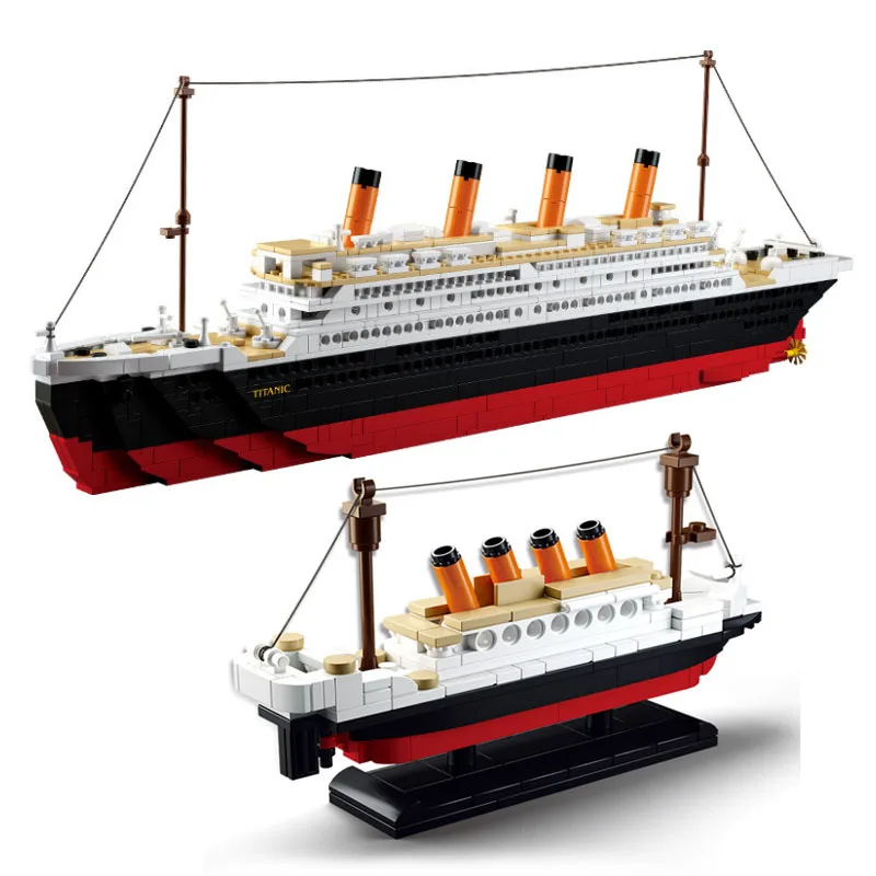 

Model building kits city Titanic RMS cruise ship 3D blocks Educational model building toys hobbies for children