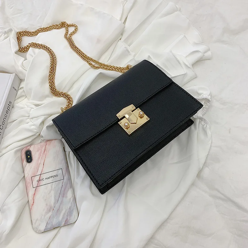 

Bag Women's 2019 Summer New Style Chain Briefcase Crossbody Bag Simple Versatile Bags Women's Square Sling Bag