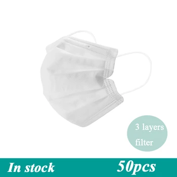 

50pcs Daily Life Face Mask Anti-smog for All Ages Unisex Disposable Mouth Mask
