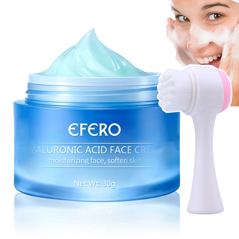 

Face Cream Hyaluronic Acid Moisturize Whitening Anti Aging Face Serum Snail Repair Skin Care Wrinkle Cream Wash Clean Face Brush