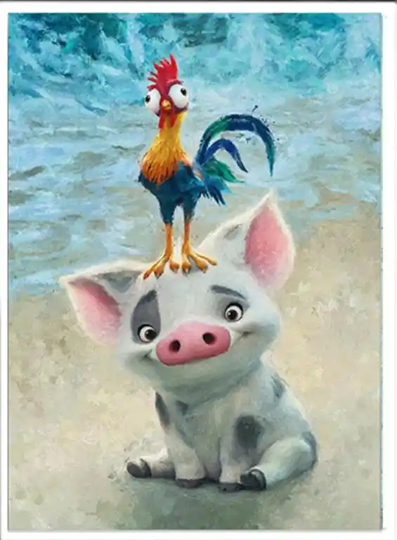 Diamond Painting Moana Pig And Rock Diamond Embroidery 5d Diy Cross Stitch Diamond Mosaic Needlework Full Picture Diamond Painting Cross Stitch Aliexpress