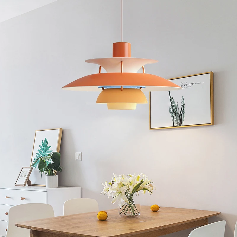 

Nordic Lustre Colorful 5 Layer Led Pendant Lights Deco Lamparas For Dining Room E27 Led Pendant Light Hanging Lamp Suspend Lamp