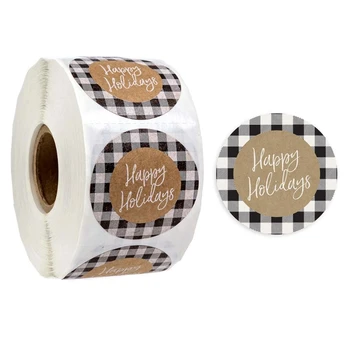 

500pcs Round Merry Christmas Thank You Stickers Santa Handmade Seal Labels for Envelope Cards Party Gift Package Scrapbooking