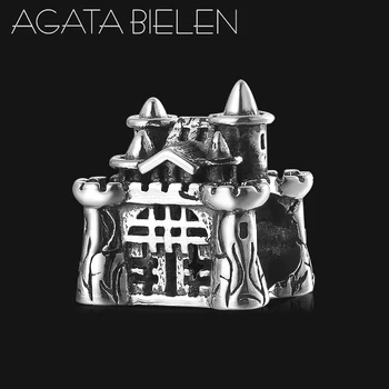 

Real 925 Sterling Sliver Beads Charm Forest Fairy Tale Castle Charms Fit Original europeu Women Bracelets Bangles DIY Jewelry
