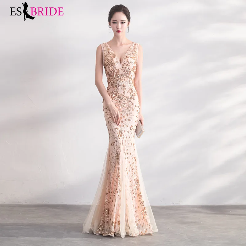 Special Occasion Women Elegant Long Princess Evening Dresses Formal Lace Prom Dress Party Evening Dresses Plus Size ES2669