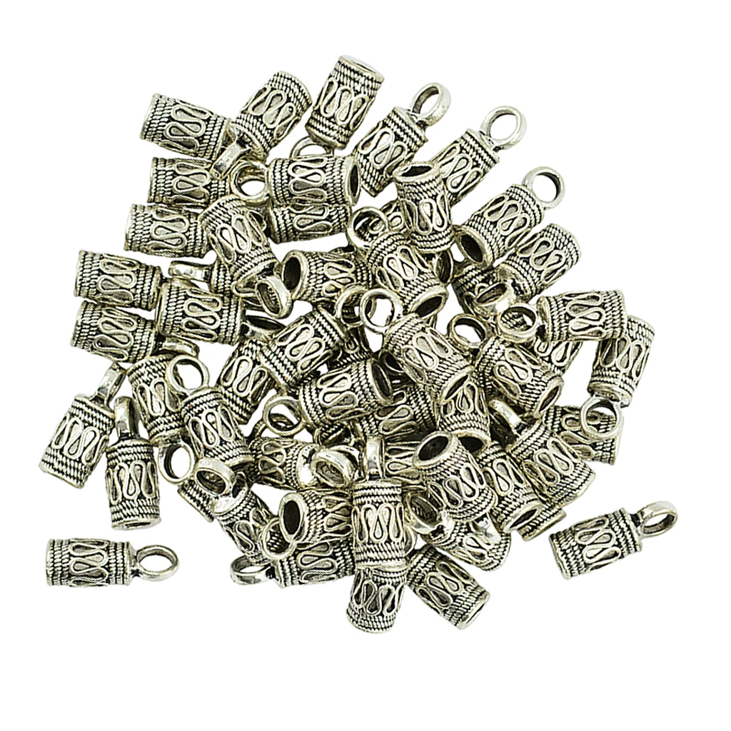 50 Pieces Bell Shape Cord End Caps Stopper Findings For DIY Bracelet Necklace Jewelry 4mm