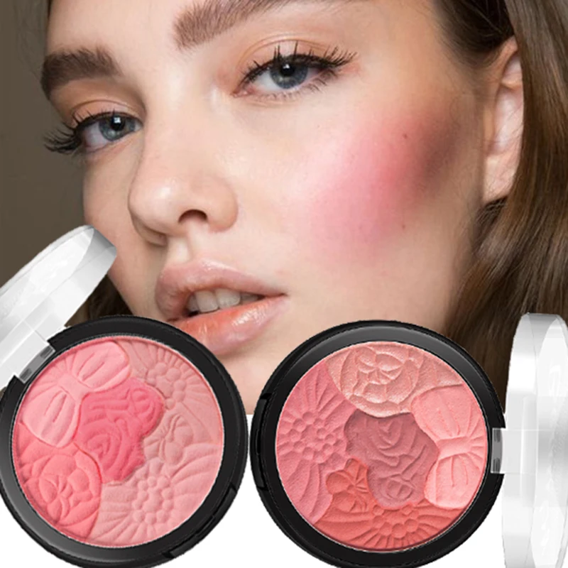

Makeup Blusher Palette Powder Face Contour Brighten Peach Blush Powder Long Lasting Silky Paints Natural Cheek Make Up